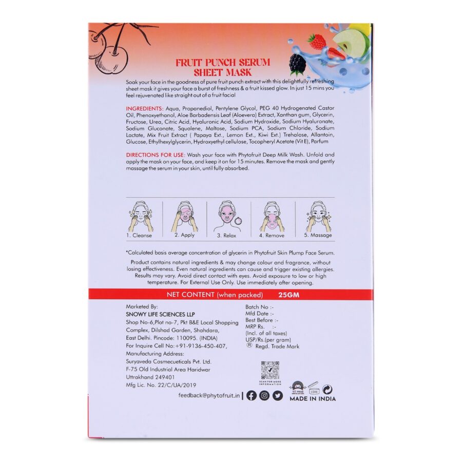 Phytofruit Fruit Punch Serum Face Sheet Mask - Image 7
